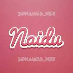 naidu in Red Scribble style - 3D name wallpaper