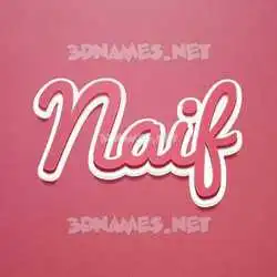 naif in Red Scribble style - 3D name wallpaper