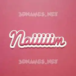 naiiiiim in Red Scribble style - 3D name wallpaper
