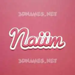 naiim in Red Scribble style - 3D name wallpaper