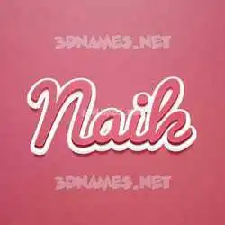 naik in Red Scribble style - 3D name wallpaper