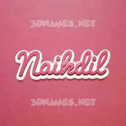 naikdil in Red Scribble style - 3D name wallpaper
