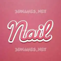 nail in Red Scribble style - 3D name wallpaper