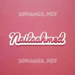 nailaahmed in Red Scribble style - 3D name wallpaper