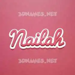 nailah in Red Scribble style - 3D name wallpaper