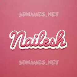 nailesh in Red Scribble style - 3D name wallpaper