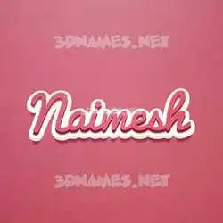 naimesh in Red Scribble style - 3D name wallpaper