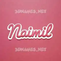 naimil in Red Scribble style - 3D name wallpaper
