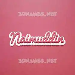 naimuddin in Red Scribble style - 3D name wallpaper