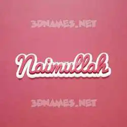 naimullah in Red Scribble style - 3D name wallpaper