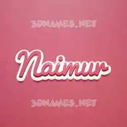 naimur in Red Scribble style - 3D name wallpaper