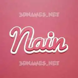 nain in Red Scribble style - 3D name wallpaper