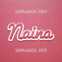 naina in Red Scribble style - 3D name wallpaper