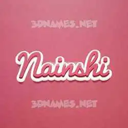 nainshi in Red Scribble style - 3D name wallpaper
