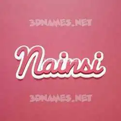 nainsi in Red Scribble style - 3D name wallpaper