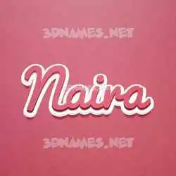 naira in Red Scribble style - 3D name wallpaper