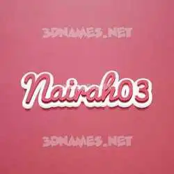 nairah03 in Red Scribble style - 3D name wallpaper