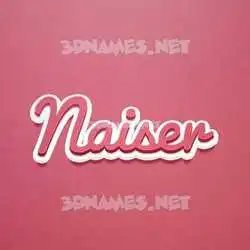 naiser in Red Scribble style - 3D name wallpaper