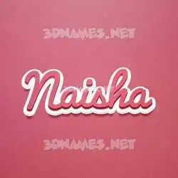 naisha in Red Scribble style - 3D name wallpaper