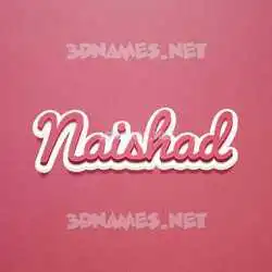 naishad in Red Scribble style - 3D name wallpaper