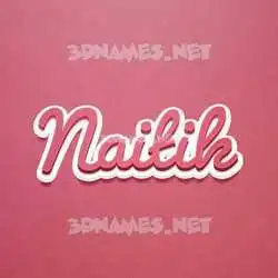 naitik in Red Scribble style - 3D name wallpaper