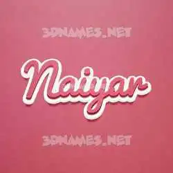 naiyar in Red Scribble style - 3D name wallpaper