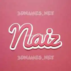 naiz in Red Scribble style - 3D name wallpaper