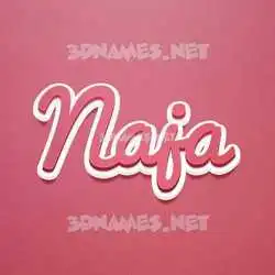 naja in Red Scribble style - 3D name wallpaper