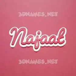 najaat in Red Scribble style - 3D name wallpaper