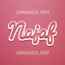 najaf in Red Scribble style - 3D name wallpaper