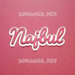 najbul in Red Scribble style - 3D name wallpaper