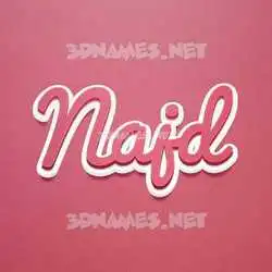 najd in Red Scribble style - 3D name wallpaper
