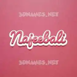 najeebali in Red Scribble style - 3D name wallpaper