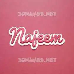 najeem in Red Scribble style - 3D name wallpaper