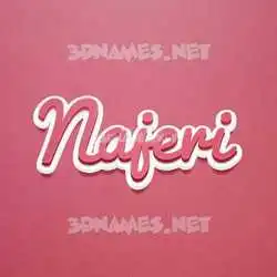 najeri in Red Scribble style - 3D name wallpaper