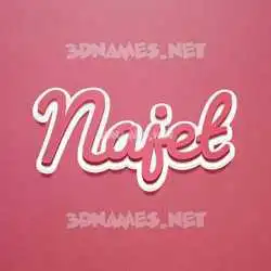 najet in Red Scribble style - 3D name wallpaper