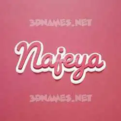 najeya in Red Scribble style - 3D name wallpaper