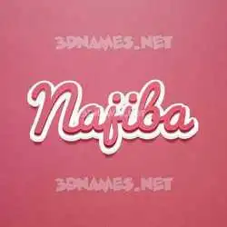 najiba in Red Scribble style - 3D name wallpaper