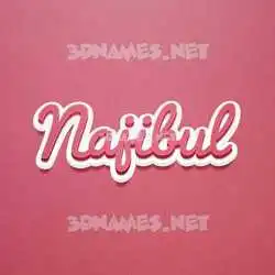 najibul in Red Scribble style - 3D name wallpaper