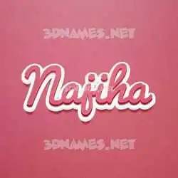 najiha in Red Scribble style - 3D name wallpaper