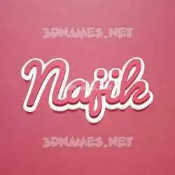 najik in Red Scribble style - 3D name wallpaper