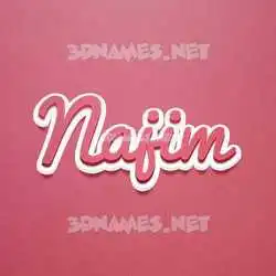 najim in Red Scribble style - 3D name wallpaper
