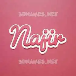 najir in Red Scribble style - 3D name wallpaper