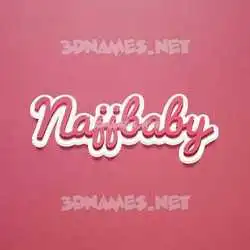 najjbaby in Red Scribble style - 3D name wallpaper
