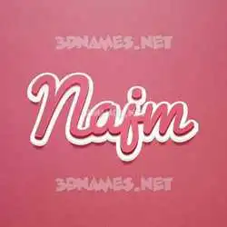 najm in Red Scribble style - 3D name wallpaper
