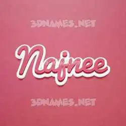 najnee in Red Scribble style - 3D name wallpaper