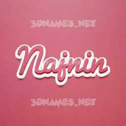 najnin in Red Scribble style - 3D name wallpaper