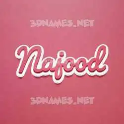 najood in Red Scribble style - 3D name wallpaper