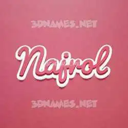 najrol in Red Scribble style - 3D name wallpaper
