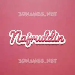 najruddin in Red Scribble style - 3D name wallpaper